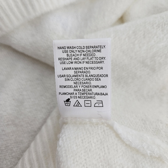 Vince Camuto Holiday Sweater Ivory Beaded Cheers Long Sleeve Knit Pullover Large - Picture 7 of 7